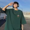 Guochao Chinese style clothes embroidery short sleeve t-shirt men's loose plus size phoenix tide brand heavy half-sleeved summer - 图片 14