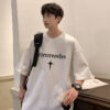 Design tops men's summer cotton 100% half sleeve loose large size 80-300 pound printed pullover short sleeves - 图片 2