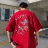 Guochao Chinese style clothes embroidery short sleeve t-shirt men's loose plus size phoenix tide brand heavy half-sleeved summer - 图片 4