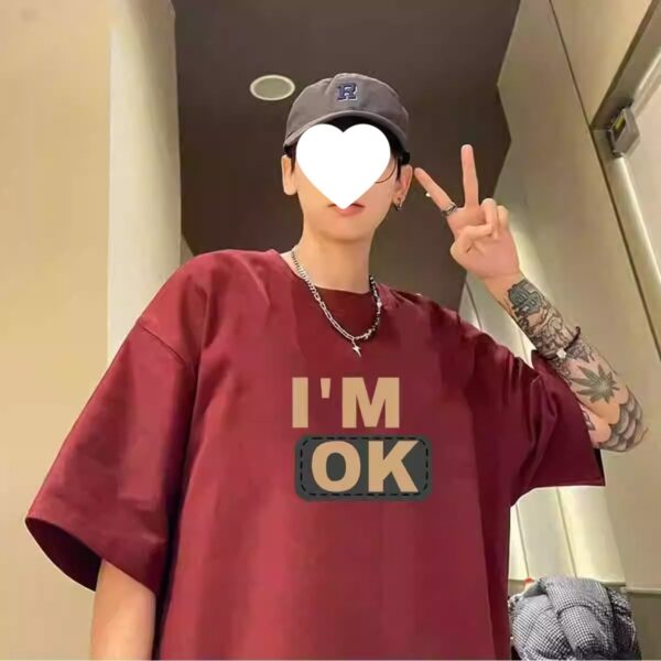 Japanese ins fashion brand heavy 100% cotton short sleeve T-shirt men's summer loose trend casual 2025 new style