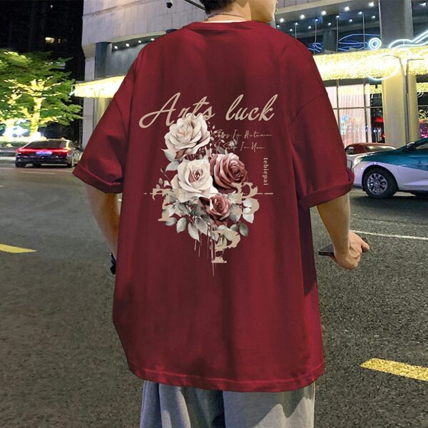 Men's short-sleeve T-shirt, new summer fashion, casual sportswear, oversized, versatile pure cotton T-shirt