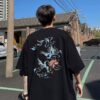 Guochao Chinese style clothes embroidery short sleeve t-shirt men's loose plus size phoenix tide brand heavy half-sleeved summer - 图片 3