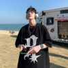 Men's summer cotton short-sleeved T-shirt is thick and opaque, loose and casual, versatile, comfortable, Korean trend, daily half-sleeved - 图片 3