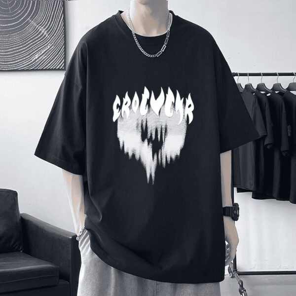 Cotton 100% Plus Size Loose Short Sleeve Summer Men's Heavy T-Shirt